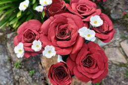 Bouquet de roses en cuir