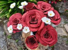 Bouquet de roses en cuir