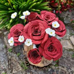 Bouquet de roses en cuir