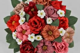Bouquet de fleurs en origami de cuir