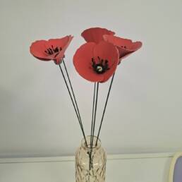 Coquelicot en cuir